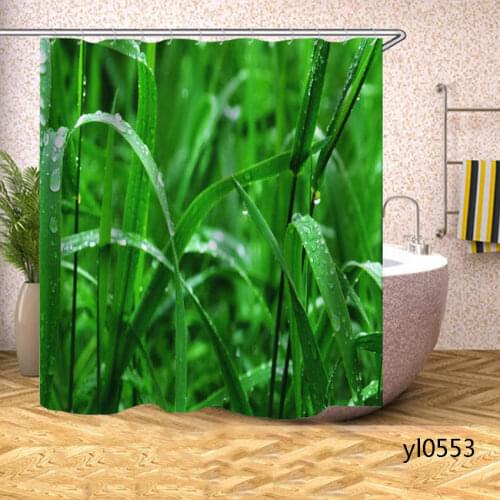 Green Plant Shower Curtains Waterproof Bath Curtains Household for Bathroom Bathtub Large Wide Bathing Cover Rideau De Bain
