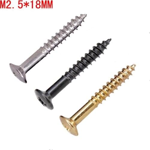 48Pcs Electric Guitar Humbucker Pickup Ring Mounting Screws Pickup Frame Fixing screw 2.5*18MM Silver and Black and Gold choose