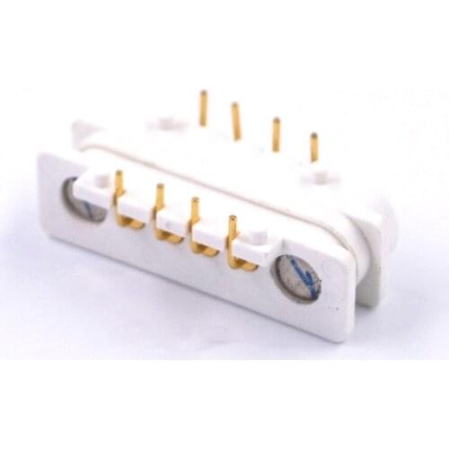 5 Pair Spring-Loaded Magnetic Pogo Pin Connector 4 Pin 4P Pitch 2.5mm 2.75mm Through Hole Male Female DC Power Charge Probe
