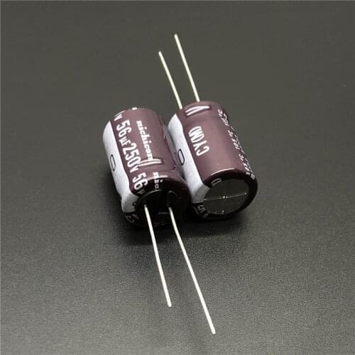 5pcs/50pcs 56uF 250V NICHICON CY Series 12.5x20mm High Ripple Current Long Life 250V56uF Aluminum Electrolytic capacitor