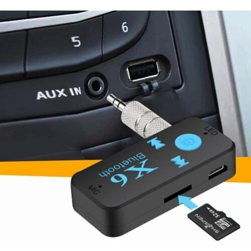 X6 Bluetooth Transmitter Aux Usb Car Play Music Receiver Adapter 5.0mm Bluetooth Adapter MP3 Music Adapter For Car Player