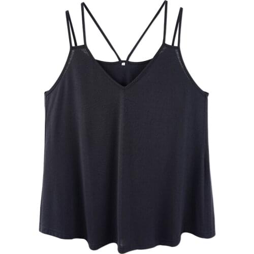 Neatie kiddie Sexy V-neck Spaghetti Strap Camis Summer Sleeveless Loose Fashion Office Lady T-shirt Tops Female