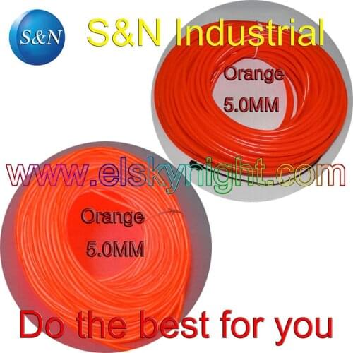 Diameter 5.0MM el wire strip tube Orange flexiable+free shipping