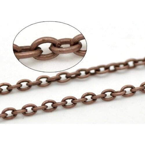 Doreen Box Lovely 10M Copper Tone Links-Opened Cable Chains Finding 3x2mm (B15200)