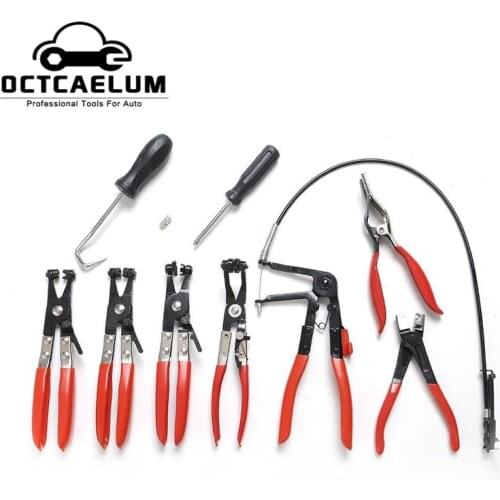 Flexible Wire Hose Clamp Pliers 9PCS For VW Ford Mercedes Toyota Audi Auto Water Fuel Hose Removal Repair Garage Tools AT2029