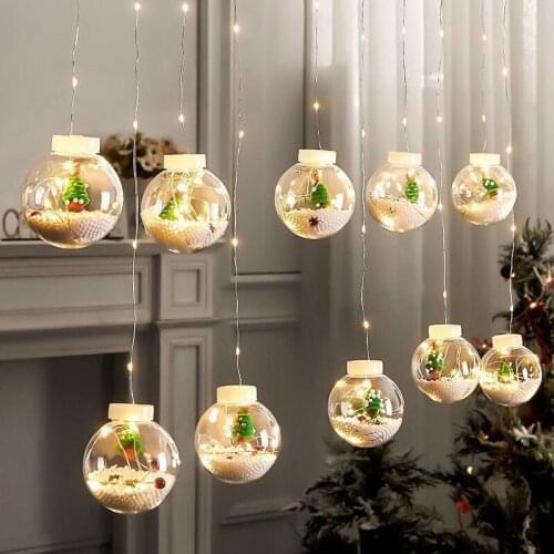 Curtain LED copper wire string lights fairy tale EU Christmas wreath wedding party bedroom outdoor string lights decoration