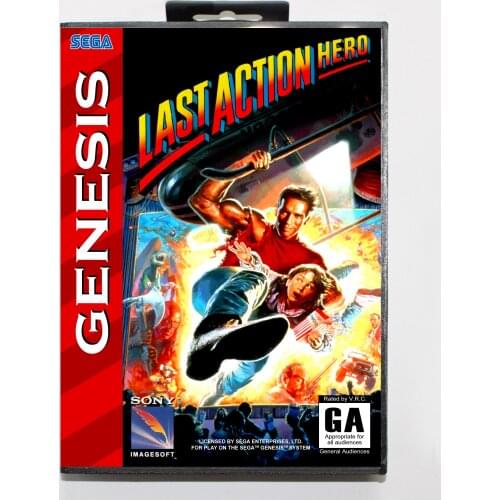 Last Action Hero with Retail Box 16bit MD Game Card For Sega Mega Drive/ Genesis