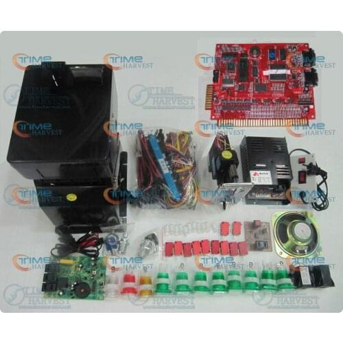 Solt game kits with XXL 15 in 1 PCB, hopper, power coin mech, buttons, Wiring etc for casino slot game machine same as the photo
