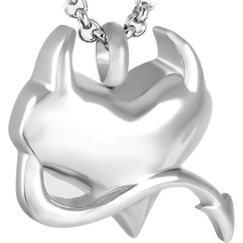 IJD8250 Never Fade 316L stainless steel Demon Heart Memorial Urn Jewelry&Pendant Ashes Keepsake Cremation Necklace -Engravable