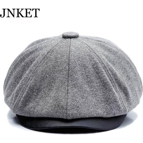 JNKET Winter Autumn Fleece Warm Earflaps Beret Hat Men Womens Flat Caps Peaked Cap Outdoor Casual Gatsby Cap Duckbill Cap