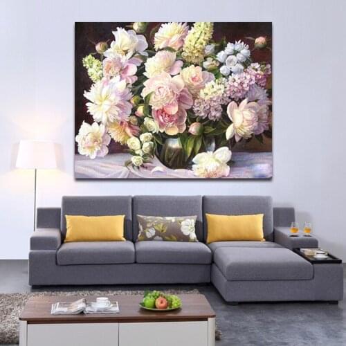 DIY colorings pictures by numbers with jardiniere picture drawing Relief painting by numbers framed Home