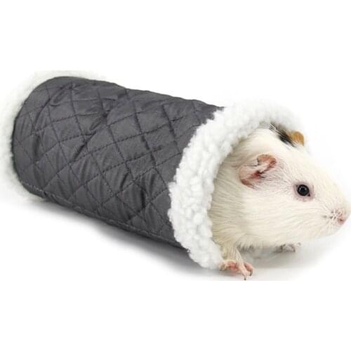 Hamster Tunnel Bed Cage For Hamster Toy Warm Plush Soft Hamster Tube Toy Small Animal Sleeping Bed Guinea Pig Accessories