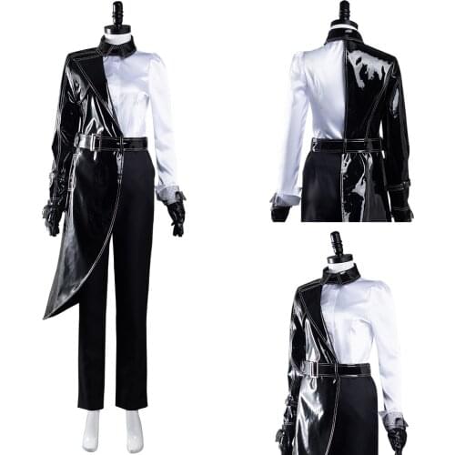 Cruella Cosplay Costume Black White Shirt Coat Pants Outfits Halloween Carnival Suit