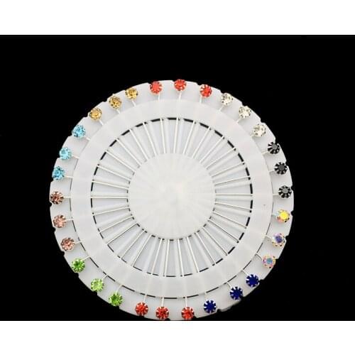 2021 Fashion Crystal Muslim Scarf Pins Multicolor Women Hijab Pins Set 30pcs