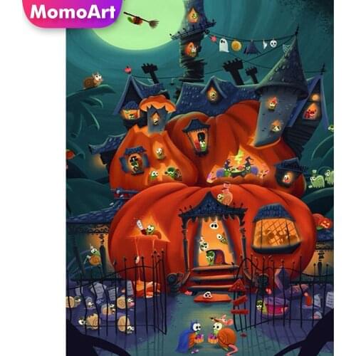 MomoArt Diamond Embroidery House 5D DIY Diamond Painting Scenery Full Drill Square Mosaic Halloween Cross Stitch Wall Decor