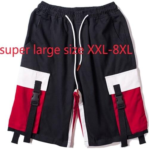New Arrival Fashion High Quality Men Loose Oversized Casual Elastic Waist Patchwork Shorts Men Plus Size 2XL3XL4XL5XL6XL7XL8XL