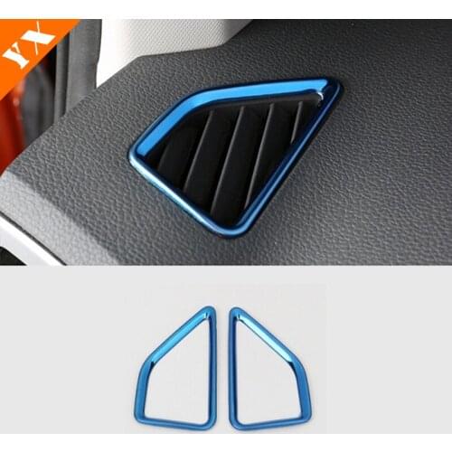 Stainless Black/Blue/Sliver Car front Small air conditioner outlet AC Decor Cover Trim For Skoda Karoq 2018 2017 accessories