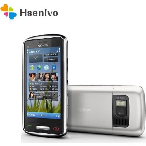 C6-01 Nokia Unlocked original 3.2inch cell mobile phone GSM 3G WIFI GPS 8MP 1GB internal memory 1 year warranty Free shipping