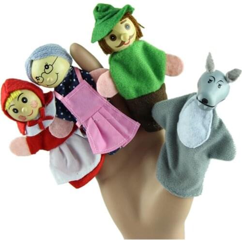 New 4PCS/Set Little Red Riding Hood Christmas Animal Finger Puppet toy Educational Toys Storytelling Doll Stress Relief Toy 20