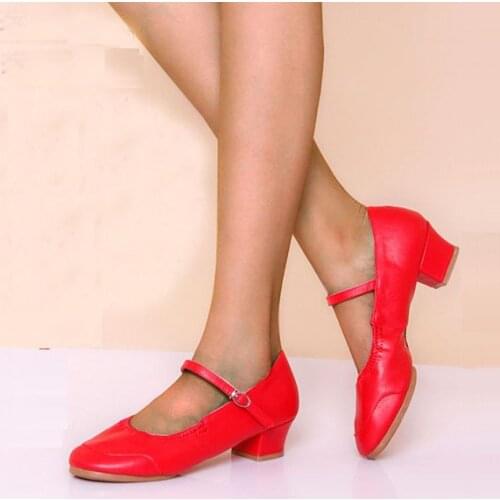Mary Jane shoes women dance shoes Latin salasa Jazz pumps block heel buckle strap soft sole fashion ladies shoes for party work