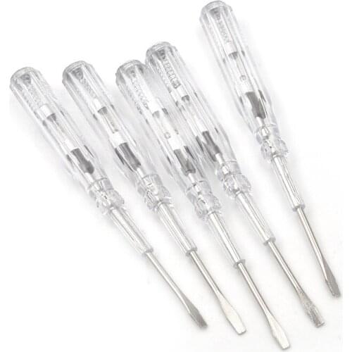 100-500V Plastic Induced Electric Tester Screwdriver Probe With Indicator Light Voltage Tester Pen AC/DC Detector 1PCS