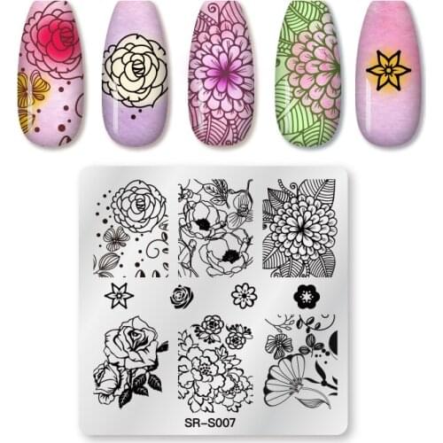 Mandala Nail Stamping Plates Rose Flower Design Stainless Steel Nail Art Stamp Template Design Stencil Tools Valentines Day