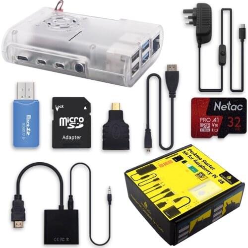 KEYESTUDIO Raspberry Pi 4B Kit Complete Starter Kit +UK/EU/AU/US Plug Power Supply for Raspberry Pi 4 (RPI Board Not Included)