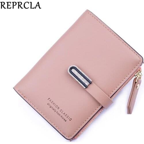 REPRCLA New Fashion Women Wallet Zipper Coin Purse Short Style Card Holder Designer Female Money Bag Carteira