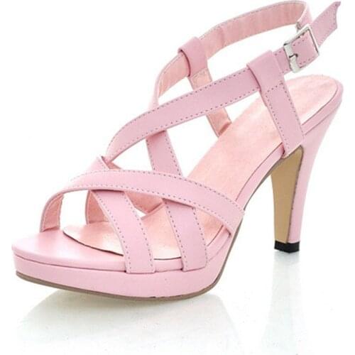 Open Toe Gladiator Sandals Women Summer Style Platform Shoes Ladies Cross-strap High Heels Sandals Size 34-43 XKD4154