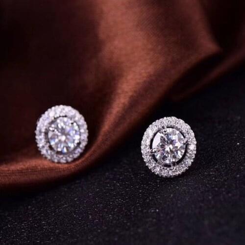 Classic Moissanite Stud Earrings 5mm D Color Moissanite Earring for Daily Wear 925 Silver Moissanite Jewelry