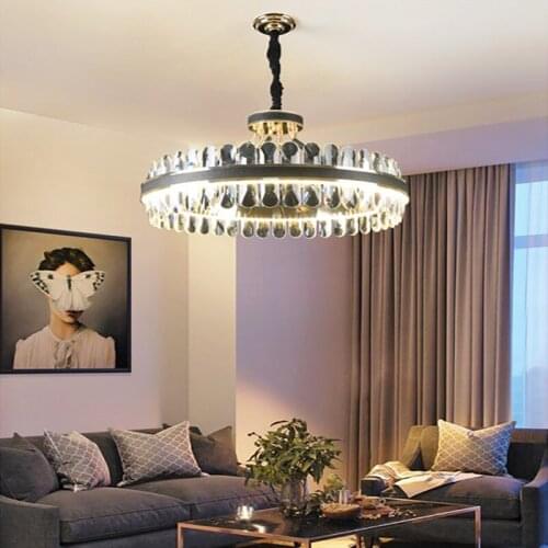 Nordic round crystal LED living room lamp bedroom lamp childrens room lamp study lamp