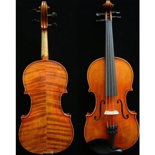 Actual Photo Guarneri 4/4 Violin Powerful Sound Broad Flame Maple Wood