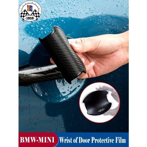 Brand New Carbon Fiber Style TUP Material Wrist of Door Protective Film For F54 F55 F56 F60 2pcs