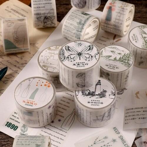 Sticker Sulfuric Acid Paper Tape Plant Text Hazy Cute Hand Account Decoration DIY School Supplies Kawaii Diary Stickers