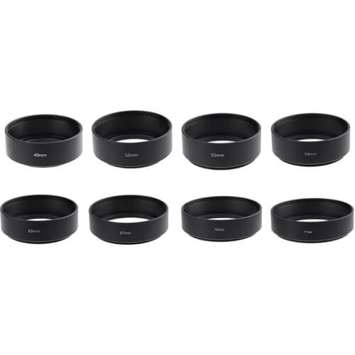 Universal 49mm-77mm Long Focus Lens Hood Screw Mount for Canon DSLR SLR Camera