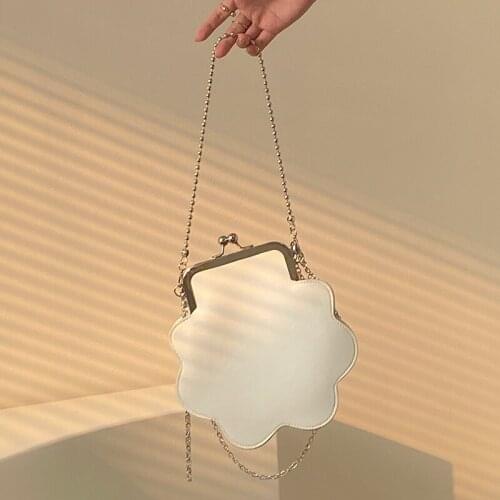 High Quality Solid PU Chain Crossbody Bag Women Fashion Buckle Designer Womens Shoulder Bag Luxury Brand White Handbag Woman