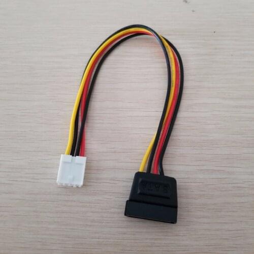 10pcs/lot 4Pin FDD Floppy Female to 15Pin SATA Female Adapter Converter Power Leads Cable Cord 18AWG Wire for ITX PC