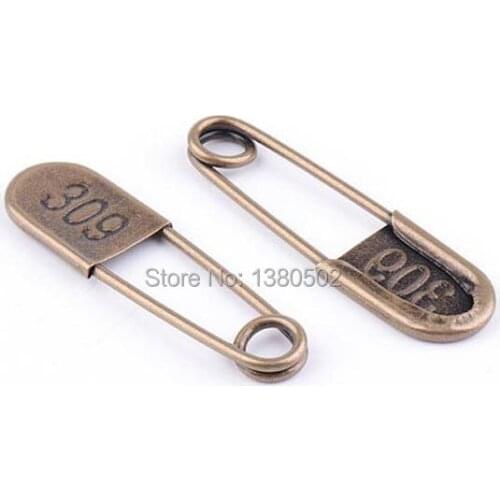 10pcs /lot bronze color vintage design 55*15mm Safety Pins brooch pins Finding for Garment Accessories