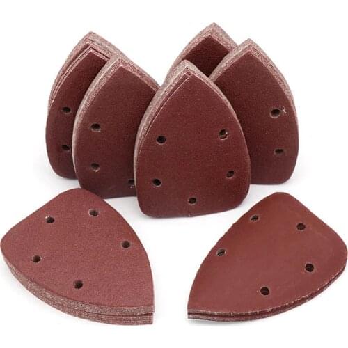 10pcs 40-2000 Grit Self-adhesive Sandpaper Triangle Sander Sand Paper Hook Loop Sandpaper Disc Abrasive Tools For Polishing