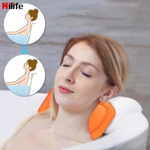 21*31cm SPA Bath Pillow Neck Bathtub Cushion PVC Soft Headrest With Suction Cup Bath Accessories
