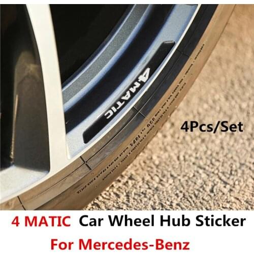 4pcs/Set 4 MATIC Car Rims Stickers Wheel Eyebrow Sticker for Mercedes Benz W177 W205 W212 W213 W221 W220 W176 ML G63 E63 GT