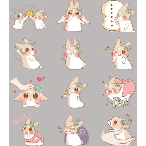 40 pink rabbit stickers anime funny scrapbook stickers for kids, DIY laptop suitcase skateboard motorcycle bike toy