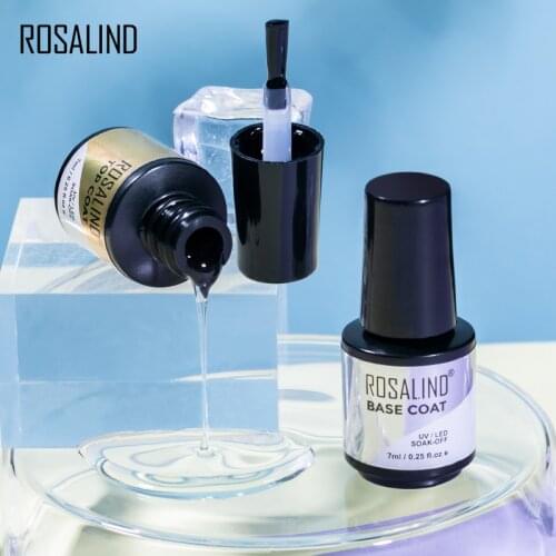 ROSALIND 7ml Base And Top For Gel Polish UV Shiny Sealer Soak off Long Lasting Nail Art Manicure Vernis Gel Lak Varnish Primer