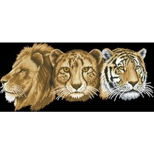FREE delivery hot selling Top Quality counted cross stitch kit lion leopard tiger jaguar