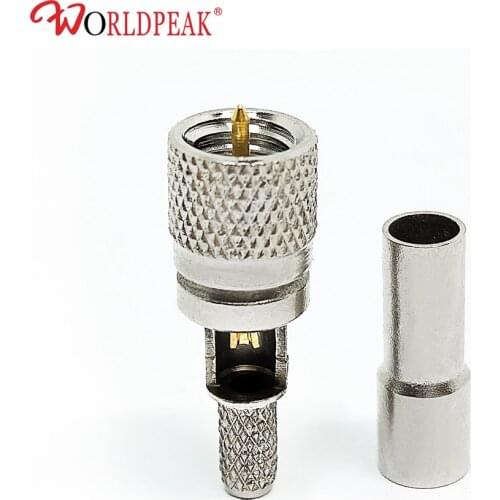 Free Shipping Nickel plated 10-32 male ( plug ) microdot connector crimp for RG316 RG174 coaxial cable