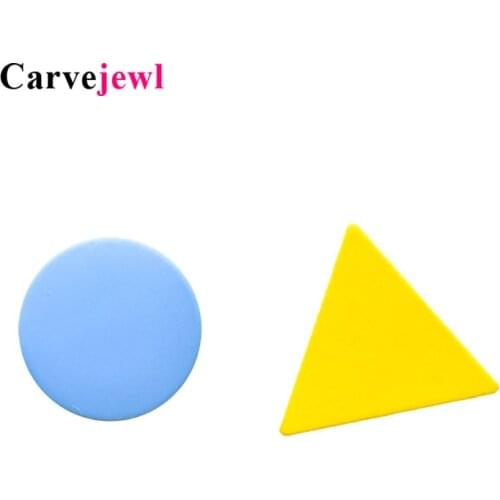 Carvejewl asymmetric Stud Earring for Women teen jewelry sprayed color round triangle Geometric earring Brincos Bijoux accessory