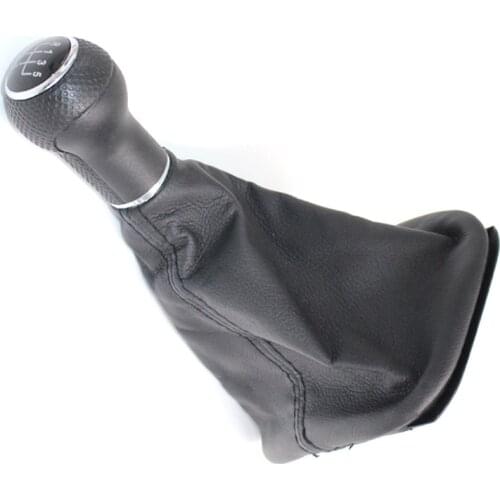 CNWAGNER Gear Shift Knob Lever Shifter Gaitor Boot 6 Gear for VW Golf 4 23mm Black Cap with Black Frame stick shift knob