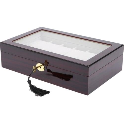 10 Slots Wooden Watch Box Storage Box With Key Open Window Watch Storage Box Paint Spray Paint W129 Professional Lucury