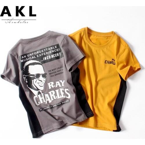 Childrens Clothing 2021 Summer New Big Boys Cotton T Shirts Fashion Korean Kids Boy Letter Print Tops Teenagers Casual T-shirts