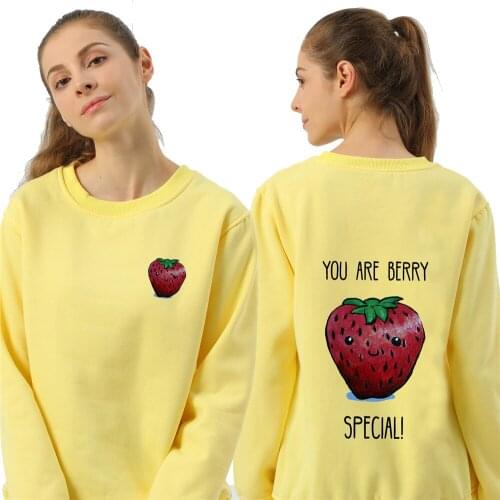 Cotton Goth Harajuku Clothes Women Oversized Strawberry Sweatshirt Punk Gothic Vintage Autumn Winter Graphic Hoodie Fashion Tops